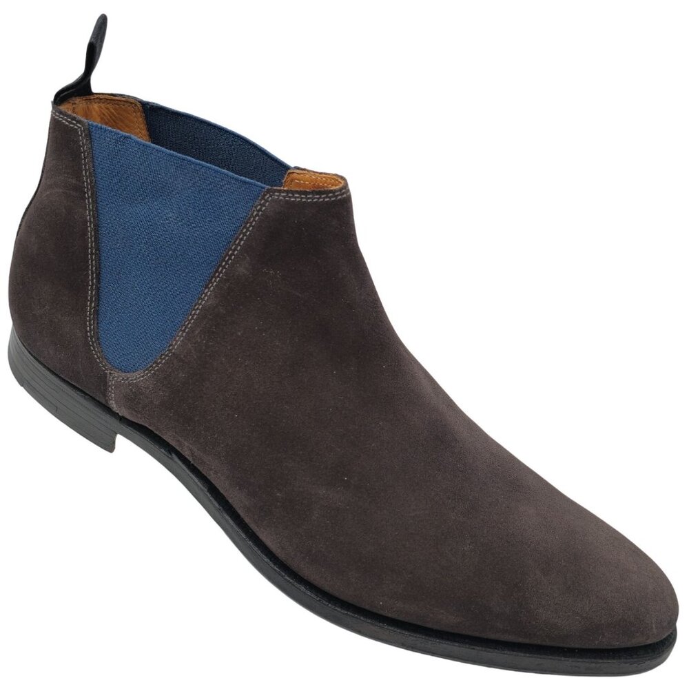 Crockett & Jones England Brown Navy Suede Chelsea Boots Mens Size 9E Dress Shoes
